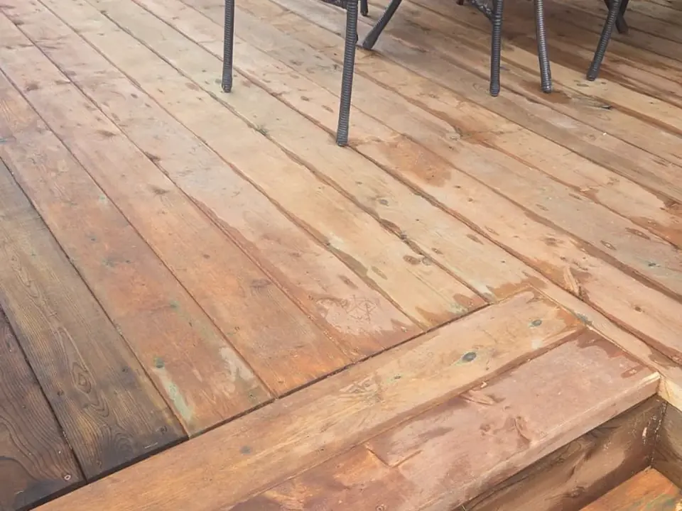 Wood deck stair and railing detail